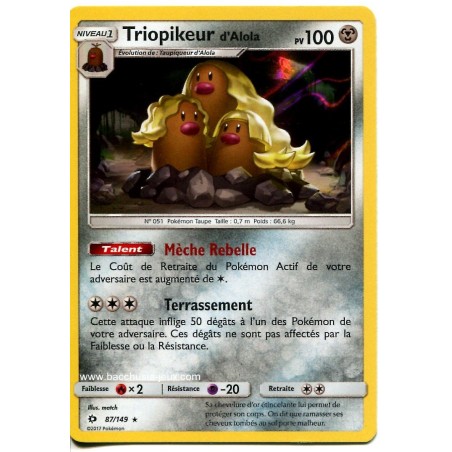 Carte Pokemon SL1 87 149 Triopikeur D Alola Holo