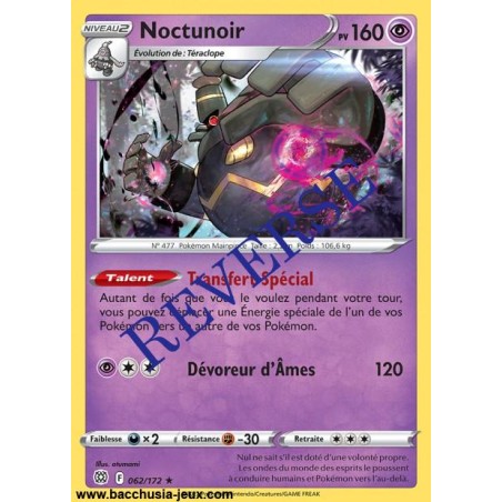 Carte Pokémon EB09 062 172 Noctunoir HOLO Reverse