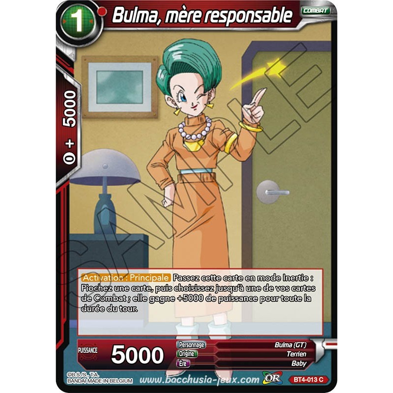 BT4-013 C Bulma, mère responsable / Dragon Ball Super, Série 04 : Colossal Warfare