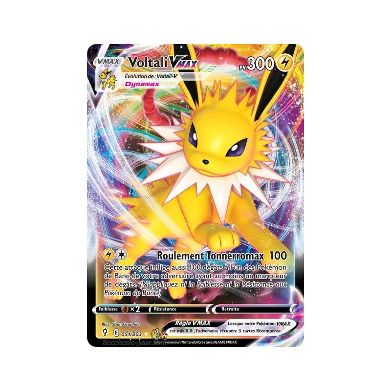 Carte Pokémon 051/203 Voltali V Max