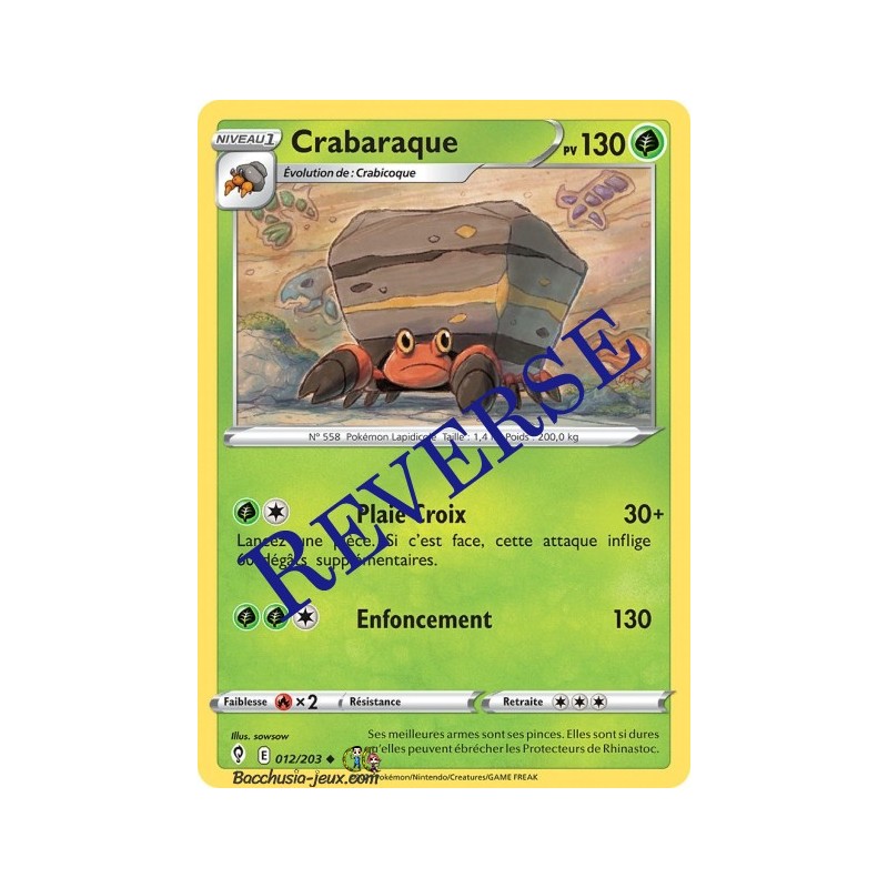 Carte Pokémon EB07 012/203 Crabaraque  Reverse