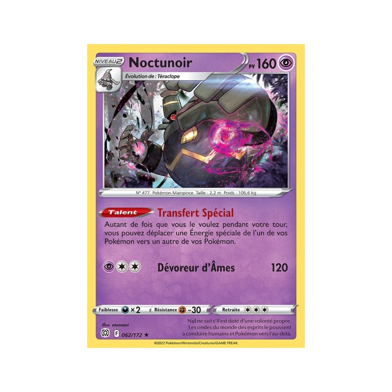 Carte Pokémon 062/172 Noctunoir HOLO