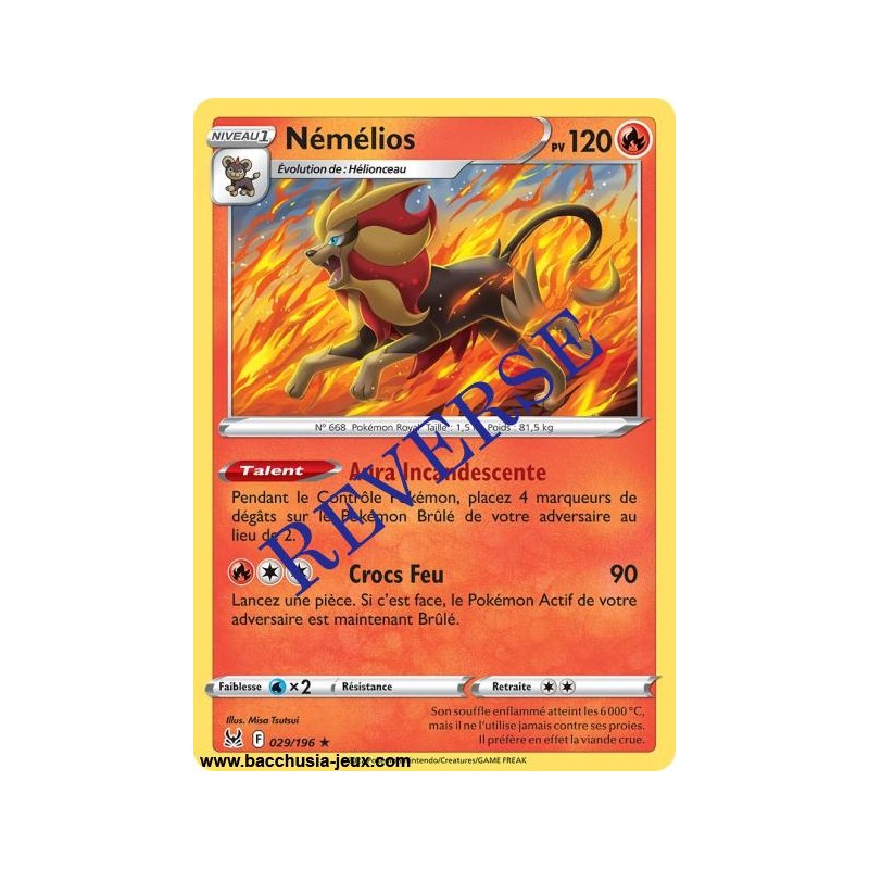 Carte Pokémon EB11 029/196 Némélios RARE Reverse