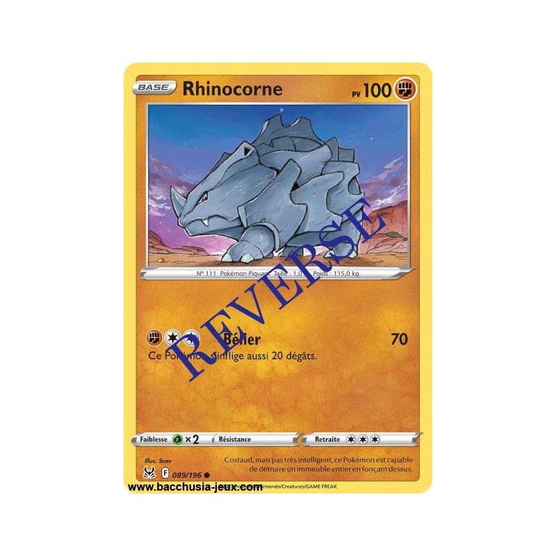 Carte Pokémon EB11 089/196 Rhinocorne Reverse