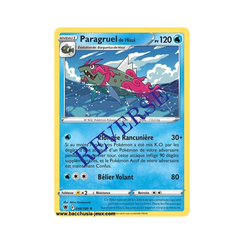 Carte Pokémon EB10 044/189 Paragruel de Hisui RARE Reverse