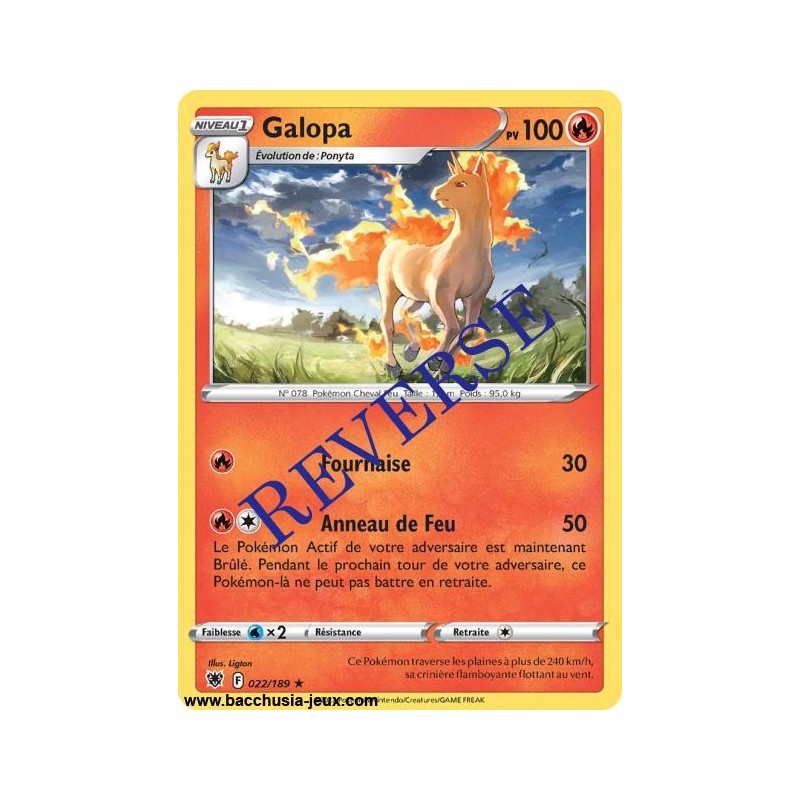 Carte Pokémon EB10 022/189 Galopa RARE Reverse