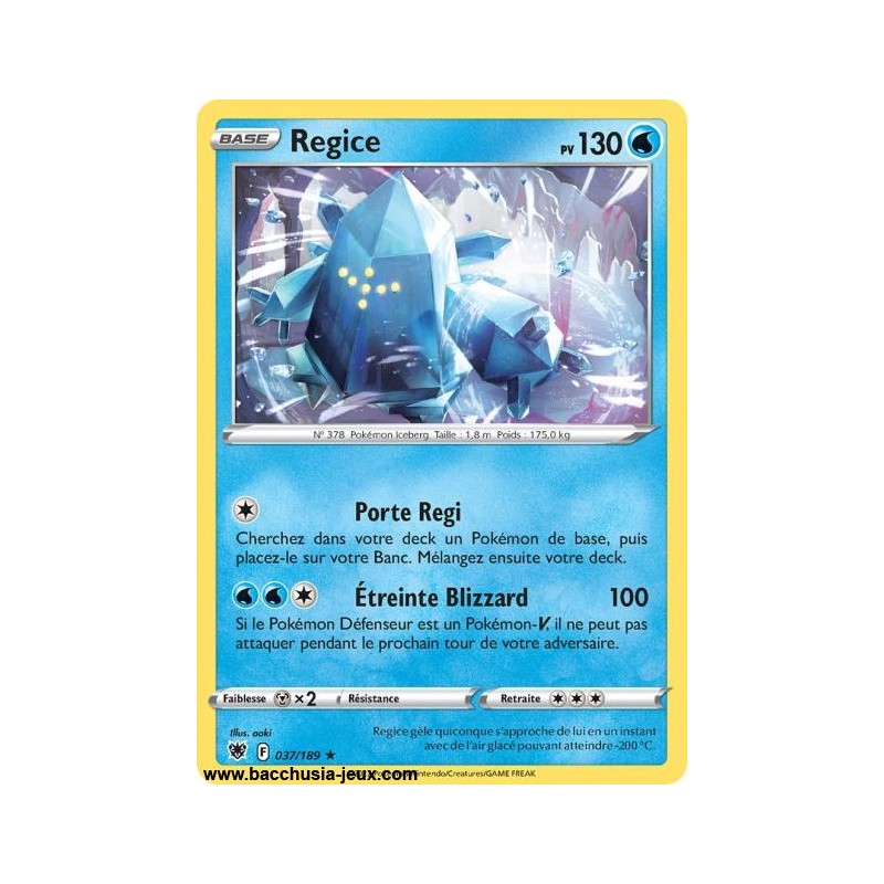 Carte Pokémon EB10 037/189 Regice RARE