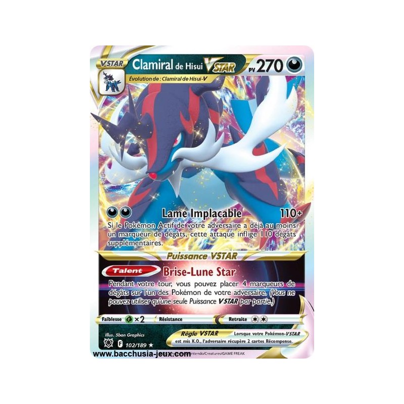 Carte Pokémon EB10 102/189 Clamiral de Hisui V Star