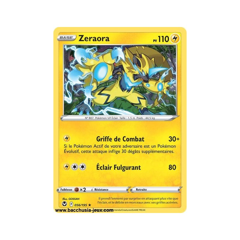 Carte Pokémon EB12 056/195 Zeraora RARE