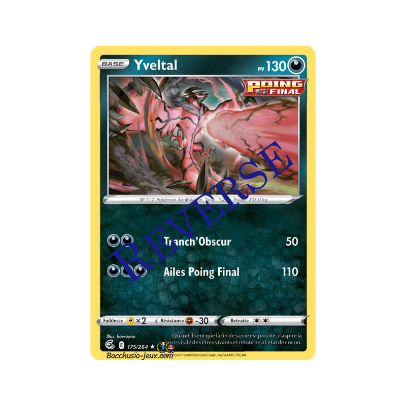 Carte Pokémon EB08 175/264 Yveltal Rare Reverse