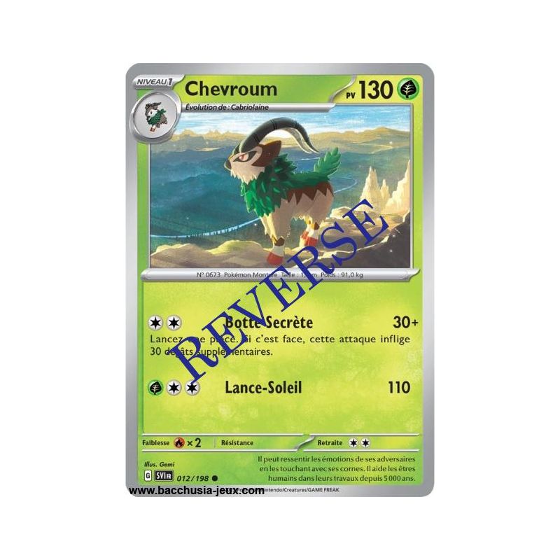 Carte Pokémon EV01 012/198 Chevroum REVERSE