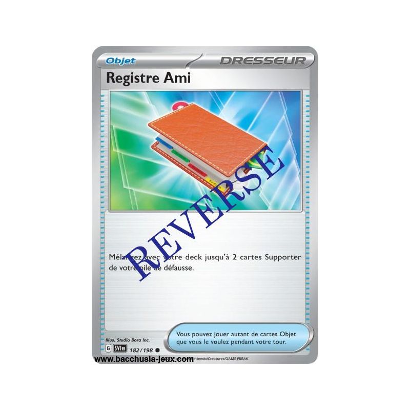 Carte Pokémon EV01 182/198 Registre Ami REVERSE