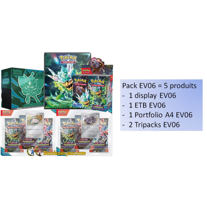 Pokémon Pack 5 produits EV06 Mascarade Crépusculaire