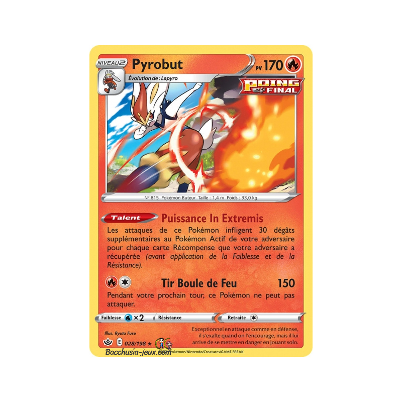 Carte Pokémon EB06 028/198 Pyrobut Holo